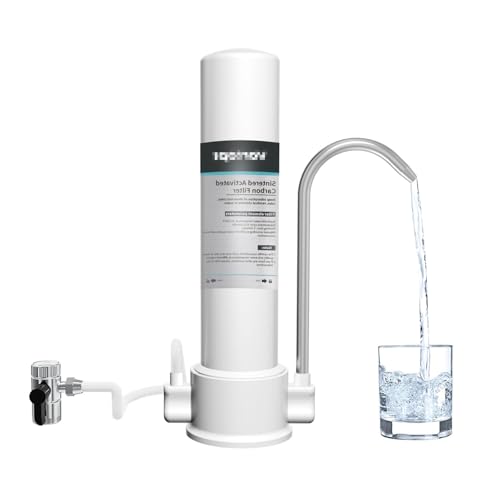 Sistema de Filtro de Agua para Encimera,Filtro purificador Agua Grifo para el Hogar Cocina,Reduce los Metales Pesados, el mal Olor y de Cloro (1 Filtro Incluido) fácil instalación