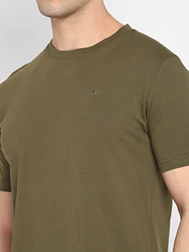 Image of Allen Cooper Men's Super Combed Cotton Rich Solid Round Neck Half Sleeve T-Shirt