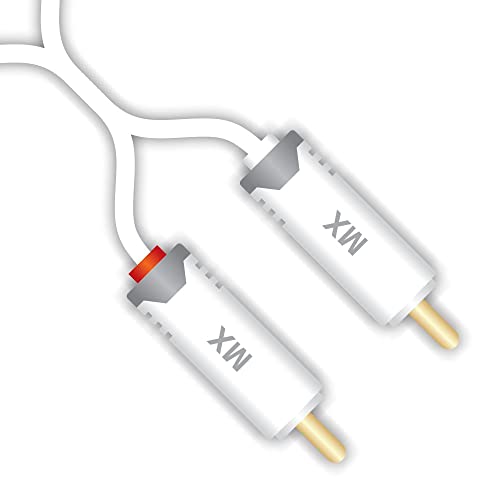 Image of MX RCA Cable 2RCA Male to 2RCA Stereo Audio Cable Gold Plated Adapter Dual Shielded for Home Theater Amplifier Hi-Fi System Car Sound Speaker PARENT (2 rca male / 2 rca male Y-splitter cable, 2M)