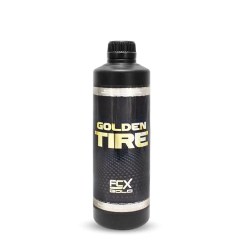 AutoFullCar FullCarX Gold Golden Tire Abrillantador Neumaticos Coche 500 ml, Renovador Goma Negro Intenso, Hidratador Caucho Ruedas Proteccion UV, Acabado Brillo Detailing