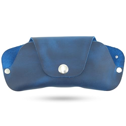 Image of Toprank Leather Eyeglass Case - Handmade Slim Sunglasses Holder, Genuine and Universal Fit for Men and Women