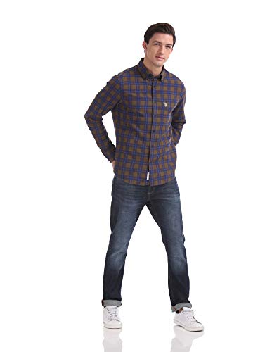 Image of U.S. POLO ASSN. Men's Checkered Regular fit Casual Shirt