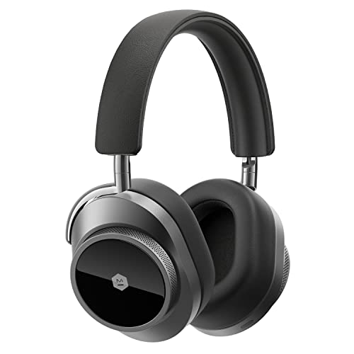 Image of MASTER & DYNAMIC MW75 Active Noise-Cancelling (ANC) Wireless Headphones n Bluetooth Over-Ear Headphones with Mic, Gunmetal /Black Leather