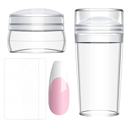 SG UNIQUE STYLE Nail Art Stamper with Silicone French Nail Stampers, Nail Scrapers and Replaceable Stamper Heads100-Time Using Soft Nail Stamper Kit DIY Nail Art Tools( stamp)