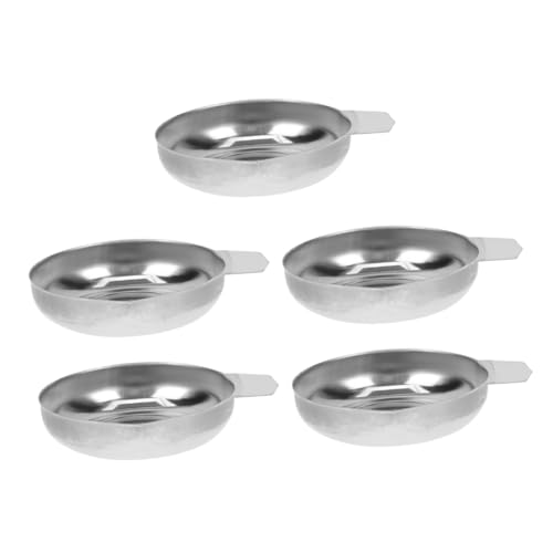 NUOBESTY 5 piezas Bandejas de Acero Inoxidable para Balanza Digital de Platillos de Pesaje Reutilizables para Joyería y Cocina Compacto y Duradero para Polvo y Piedras Pequeñas