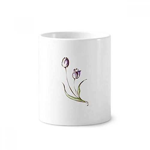 Porte-brosse à dents en céramique tulipe pourpre 350ml et gobelet de salle de bain