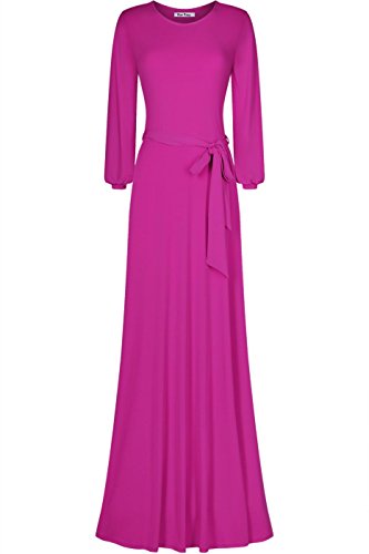 Image of Women's 3 /4 Sleeve Deep V-Neck Maxi Faux Wrap Solid Plus Size Dress