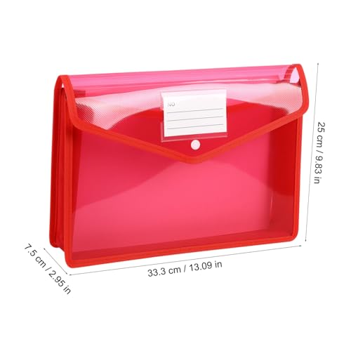 Pochette plastique PP transparente grand format avec bouton à pression pour tri de document A4
