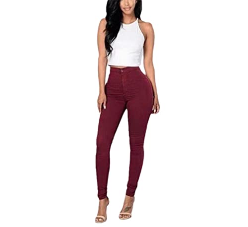 Pantalon d'été slim pour maman qui sublime les formes sans serrer la taille en XXXL rouge