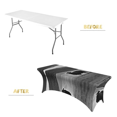 Nappe de table extensible 1,8m élasthanne avec imprimé mouton - 5