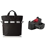 KlickFix Farradtasche Bikebasket Oval S Schwarz, 34 x 31 x 17.5 cm & Zubehör Caddy Adapter Lenkeradapter, Schwarz, One Size