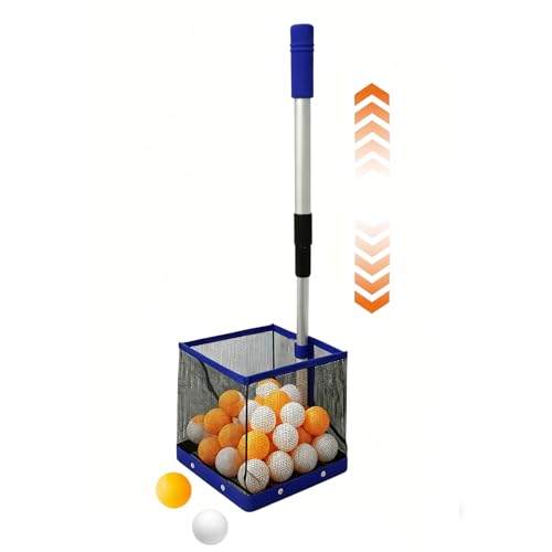 Adjustable Height Ping Pong Ball Picker Upper Hold 120 Balls Table Tennis Ball Picker Portable Ping Pong Ball Collector for Training