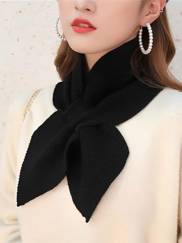 2Pcs Winter Knitted Scarf for Boy Girl Rib Knit Keyhole Pull-Through Scarves Soft Cute Neck Warmer Collar Scarf Neckerchiefs4