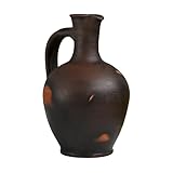 High Wind Flamed Dark Terracotta Water Pitcher: Beautifully Darkened Matte Exterior with Warm Red Fire Undertones, Solid Smooth Surface