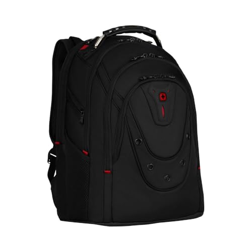 WENGER Ibex Deluxe Laptop-Rucksack, Notebook 14 bis 16 Zoll, Tablet bis 10 Zoll, 26 l, Damen Herren, Business Uni Schule Reisen, Schwarz, 606493