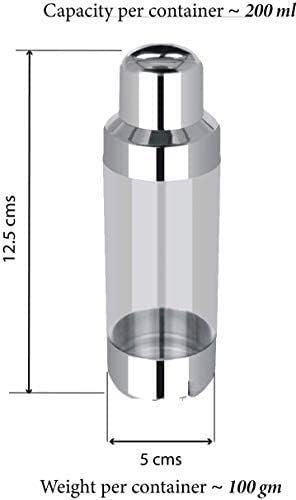 MARU Stainless Steel Mukhwas/Mouth Freshener/Dryfruits Multipurpose See-Through Unbreakable Containers Set of 3 pcs (200ml Each)