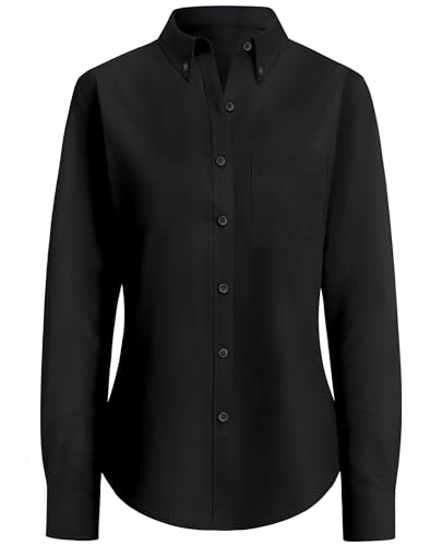 Image of siliteelon Button Down Shirts for Women Oxford Shirt Long Sleeve Classic Wrinkle Free Business Dress Shirts Work Office