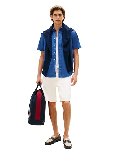 Image of Tommy Hilfiger Men's Short Sleeve Poplin Shirts in Regular Fit, Men's Button Down Shirts