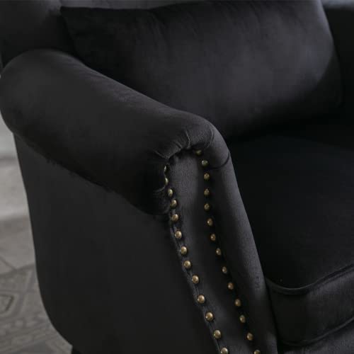 Sillón Plegable Terciopelo Negro miniatura 6