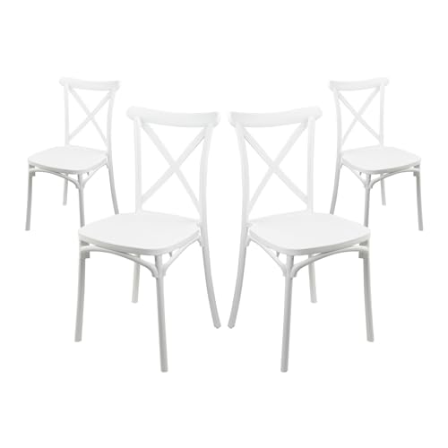 7H SEVEN HOUSE Pack 4 Sillas para Catering Apilables Charlotte 50x44x87.5cm 7house
