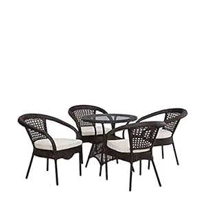 Artic Fashion D-8 Patio Outdoor Indoor Balcony Living Room Garden Chair Table Set 4+1 (4 Chair + 1 Table)| Furniture Set| Coffee Chair Table Set|