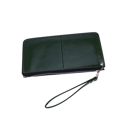 Women Wallet Zipper Buckle Clutch Purse High Capacity Handbag for Daily Use Dark Green Versatile Zip Closure Design