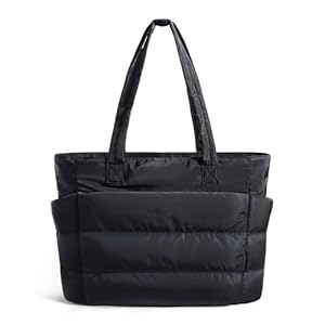 BAGSMART Bolsa de mano para mujer, bolsa ligera y acolchada con compartimentos, bolsa de hombro acolchada para viajes, trabajo, gimnasio