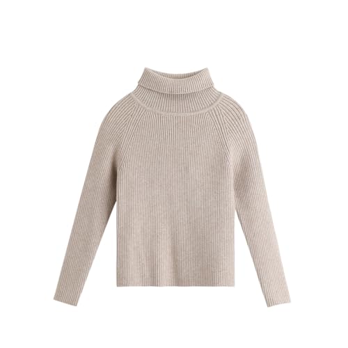 Girl's Turtleneck Sweaters Kids Long Sleeve Pullover Cable Knit Chunky Contrast Sweater Tops,Purple