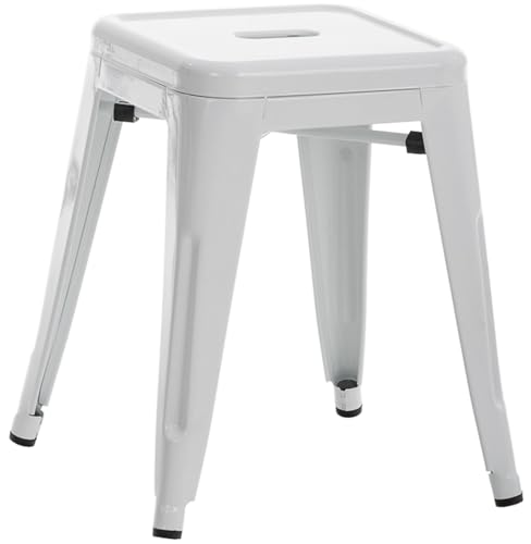 CLP Tabouret Armin I Tabouret métallique empilable et Facile d'entretien I Tabouret empilable pouvant Supporter jusqu'ŕ 200 kg, Couleur:Blanc