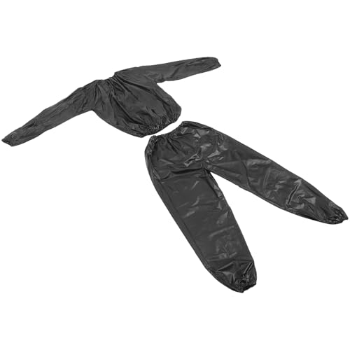 EXCEART Traje de Sauna Unisex para Sudor 0.1mm Negro Talla M, Pantalones Deportivos y Parte Superior Ligera y Flexible para Quema Grasa en Gimnasio y Ejercicio Fitness