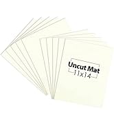 Mat Board Center, 11x14 Ivory Color Uncut Photo Mat Boards, 4-Ply Thick Matboards for Frames, Pri...