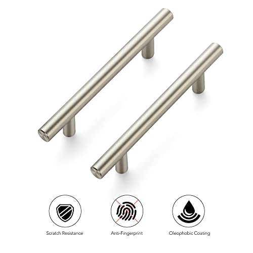 Image of Ravinte 1 Pack | 6'' Cabinet Pulls Satin Nickel Stainless Steel Kitchen Drawer Pulls Cupboard Pulls Brushed Nickel Cabinet Handles 6 inchLength with 3.75 inch Hole Center