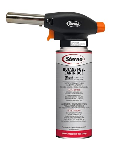 Sterno Butane Torch Lighter - Kitchen Blow Torch for Cooking With Automatic Safety Shut-Off Sensor - Compatible With Most Butane Fuel Canisters - 1 Handheld Torch - Thumbnail 3