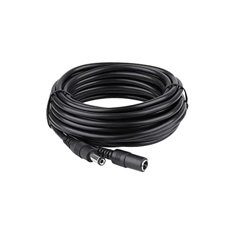 CASPERi 3M/5M/10M CCTV 2.1 x 5.5mm DC 12V Power Extension Cable Black Male to Female, Power Supply Adapter Extender Cord for CCTV Security Cameras, DVRs, LED Strips, Routers (10 Meter) Cover