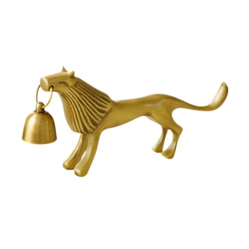 Fenteer Christmas Lion Brass Candlesnuffer with Bell 21.5x9.5x2.5cm Accessories Sturdy Traditional Tabletop Decoration Candle Stopper