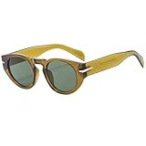 JUJNTNT Kleine runde Retro-Sonnenbrille für Damen und Herren, UV400 (Olivgrün)