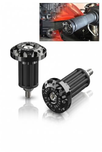 MOAYZRO 2 PCS Motorcycle Bar End Plug, Aluminum Alloy 7/8'' Handlebar Grip End Caps, Moto Grips Ends Replacement for Electric Car Scooters, Off-Road Motorcycles (Black)