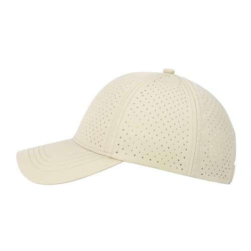 Image of FEINION Men Summer Adjustable Performance Hat Breathable Snapback Laser Perforated Mesh Baseball Cap