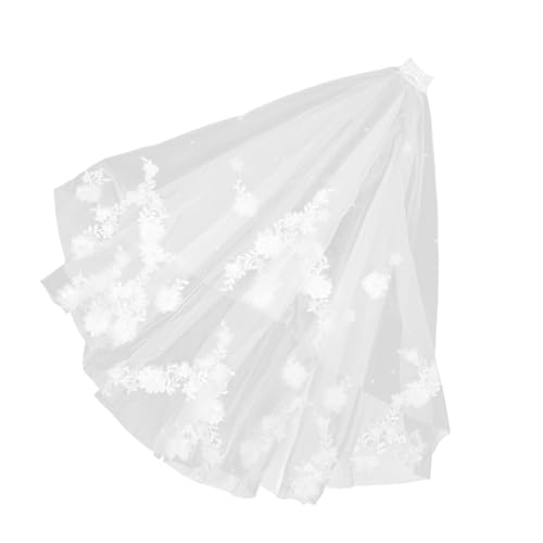 Velo de novia con peine accesorio de tul bordado floral doble capa para fiestas nupciales