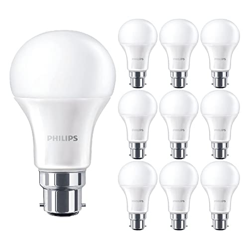Philips 10 Pack CorePro LED Frosted GLS A60 Lamp 11W (75W) B22 BC Large Bayonet Cap 2700k Warm White | 1055 Lumen | 15000 Hours | Car Air Freshener Included | 80+ CRI