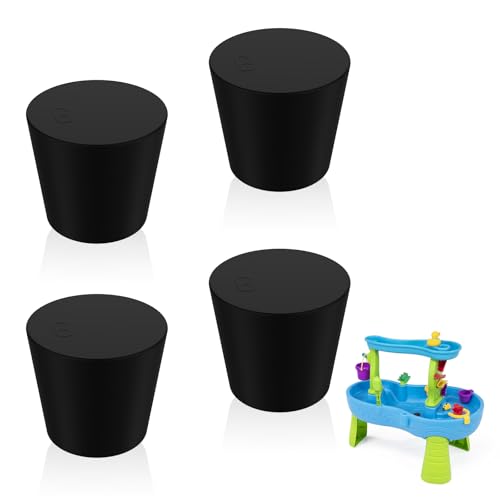 4Pcs Water Table Plug Replacement Compatible with Step 2 Solid Rubber Stopper Black Tapered Shaped Drain Plug Good Sealing for Hold Water Widely Used in Test Tubes and Pots for Plants