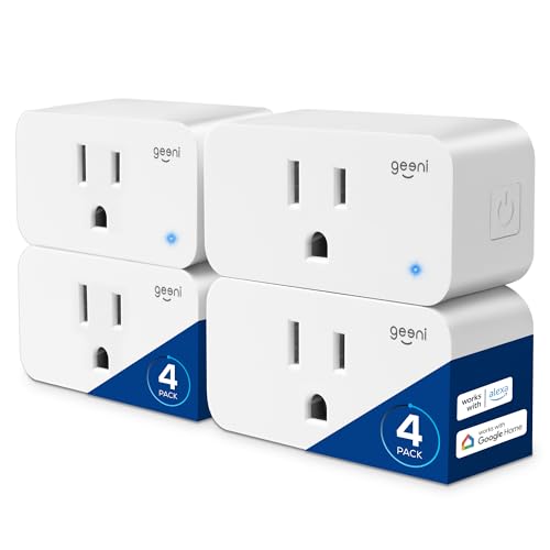 Geeni Smart Plug Mini 15A WiFi Outlet 4-Pack, Compatible with Ale...