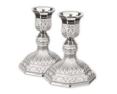 Silver Plated Candle Holders for Candles, Candlestick Holders for Home Decoration - Filigree Candle Holder for Table Decorations - 4.5" Height