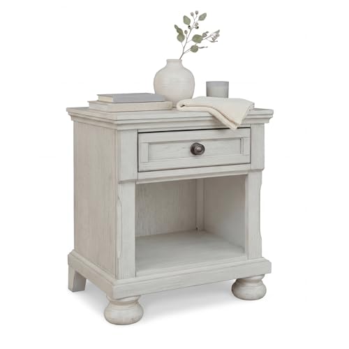 Signature Design by Ashley Nightstand, Bedside Table, Antique White Wood - image 1