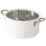 CAROTE 1 California SS CM24 Bräter mit Deckel weiß/gold, 18/10 Aluminium Edelstahl 18/0 Glas Silikon