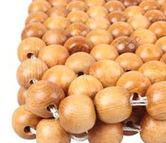 Image of Car Bead Seat Wooden Beads Cushion Cover Pad for Maruti Suzuki Swift Type 1, Acupressure Sitting Seat Cover | Cream Color - Pack of 1