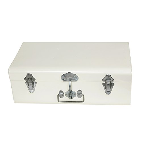 Image of Elan METAL STORAGE TRUNK, Decorative Box, Chest Box, Small - OFF WHITE