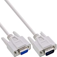 InLine 12211 Serielle Verlängerung, 9pol Stecker / Buchse, vergossen, 1:1 belegt, 15m