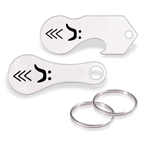 IRONIX Einkaufswagenlöser & Flaschenöffner - Schlüsselanhänger mit Einkaufswagenchip & Flaschenöffner aus Metall, praktisch & Nicht zu verlieren - 1 Set Cover