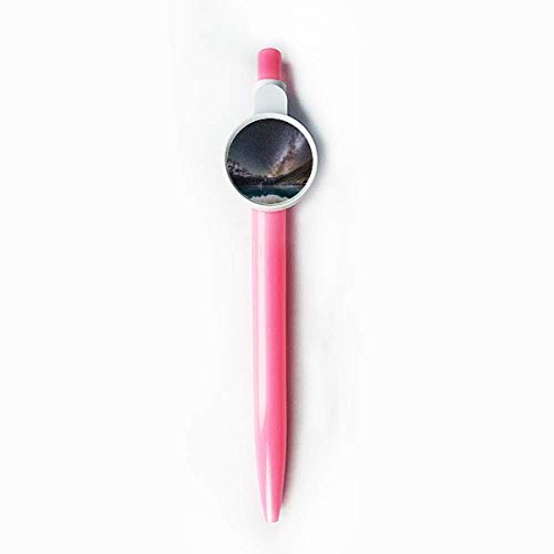 Stylo galaxie rétractable Glacier Lake aux finitions soignées et motif étoiles bleues